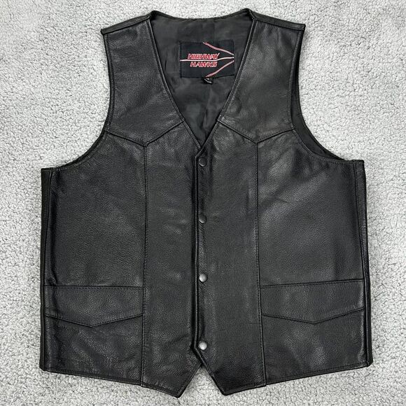Highway Hawks Leather Motorcycle Vest Mens Size Medium - Picture 1 of 10